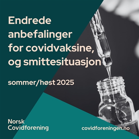Endrede anbefalinger for covidvaksine og smittesituasjon høsten 2025